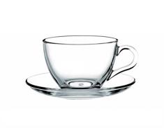 Dajar Halolux avec 6 x Tasses 6 x soucoupes Pasabahce Basic, 200 ML