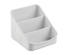 InterDesign Linus support Ã©pices Ã 3 niveaux pour armoire de cuisine, porte-Ã©pices en plastique pour pots Ã Ã©pices, sachets de thÃ©, etc., gris clair