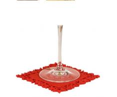 Mopec NA472 Lot de 6 dessous de verre en feutre Motif Ã©toiles Rouge 10 x 10 cm