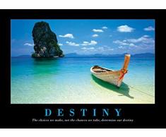 1art1 Motivation Poster - Destin - Plage Et Barque (91 x 61 cm)