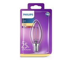 Philips ampoule LED Flamme Filament E14 2W Equivalent 25W Claire Blanc chaud