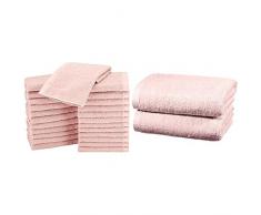 AmazonBasics Lot de 24 Petites Serviettes en Coton 30 x 30 cm Rose poudrÃ© & Set de 2 Serviettes Serviettes de Bain Ã sÃ©chage Rapide - Rose poudrÃ©
