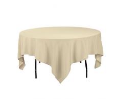 LinenTablecloth 215,9 cm carré Nappe Polyester Ivoire