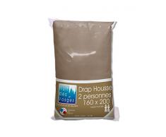 Nuit des Vosges Cotoval Drap Housse Coton Cannelle 160 x 200 cm