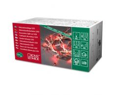 Konstsmide 3174-503 Guirlande Déco Perles + 32 LED Rouge + Câble Transparent 24 V