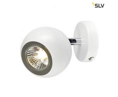 SLV 149061Â Eye 1Â GU10Â Applique murale et plafonnier, Blanc/chrome, Gu10. Max. 50Â W, en acier, Blanc,