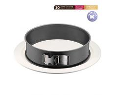 Kaiser 2300638140 Moule à charnières avec Plat à Tarte, Acier Inoxydable, Transparent, 35,2 x 35,2 x 9,1 cm