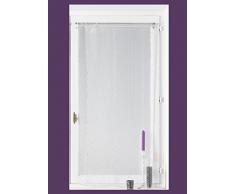 HomeMaison Voilage Vitrage en Organza Fantaisie Goutte deau mÃ©tallique, 100% Polyester, Gris