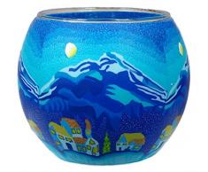 Him CC251 photophore Verre Nuit dhiver dans Les Montagnes (Mountains Winternight), Multicolore, 11x11x9 cm