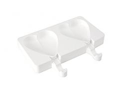 Silikomart 25.323.87.0063 Set GEL03 Kit de 2 Moules Forme Coeur Silicone Blanc