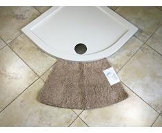 Cazsplash Petit Tapis de Douche Arrondi en Quart de Cercle, Coton, Stone, Small