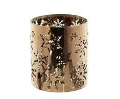 Festive Productions Photophore avec Motif Flocon de Neige Die Cut, Or Rose