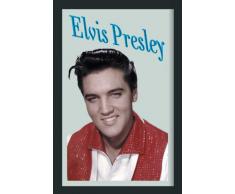 Empire Merchandising 538413 Miroir imprimé avec Cadre en Plastique façon Bois Elvis Presley Ciuffo 20 x 30 cm