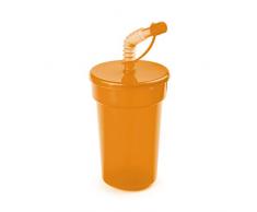 Gobelet colorÃ© avec paille pliÃ©e, PolypropylÃ¨ne, Orange, Pack of 1