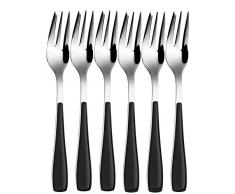 BUGATTI EZNU-057F17/6 Essenza MÃ©nagÃ¨re de 6 PiÃ¨ces Fourchette Ã GÃ¢teau SAN/Acier Noir 16 x 20 x 3 cm
