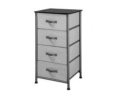 iDesign 05530EU Basic Commode Ã 4 tiroirs, Petit Meuble dappoint pour Le Salon ou la Chambre en Tissu et mÃ©tal, Gris Graphite, 48, 42, 6 cm x 95, 0 cm