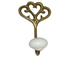 Better & Best Cintre de 1Â Crochet en Forme de cÅur MÃ©tal, cÃ©ramique, Or, 6,3Â x 4,2Â x 12Â cm