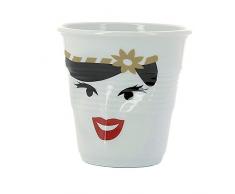 Revol RV649919 Tasse Cappuccino Froissé, Porcelaine, Multicolore, 8,5 x 8,5 x 8,5 cm