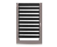 Relaxdays 10026661_728 jour nuit, Store double enrouleur Klemmfix, Sans perÃ§age, fenÃªtre, 90x150 cm, Tissu 86 cm, noir, polyester, aluminium, plastique, 5 x 90 x 7 cm