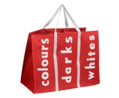 Premier Housewares 1901090 Panier Ã Linge avec 3 Sections Ãcriture Blanc Polyester Rouge