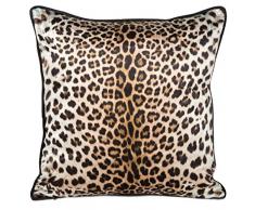 Eurofirany Lot de 2 Housses de Coussin en Velours Motif lÃ©opard Marron + Noir 45 x 45 cm