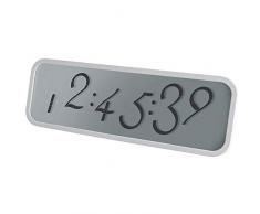 Lexon - Horloge SCRIPT Large - Horloge LCD - Murale ou Ã poser - Gomme ABS - 33,4 x 10,6 x 1,9