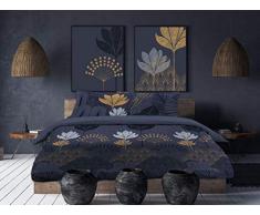 CALITEX Parure 3 piÃ¨ces 260x240 cm Syracuse, 100Pourcent_Coton, Bleu, 260_x_240_cm