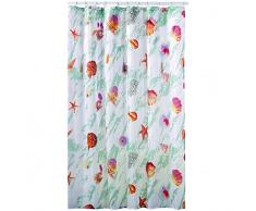 MSV 140255 Rideau de Douche Polyester Fond Marin 180 x 200 x 0,1 cm - 12 anneaux inclus