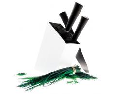 EVA SOLO 515291Â Bloc Ã Couteaux avec Insert, Oblique, Hauteurâ¯: env. 27Â cm, Aluminium, Blanc, 32,7Â x 20,8Â x 8,2Â cm
