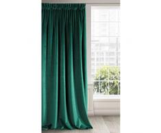 Eurofirany Rideau en Velours, Tissu, Vert foncÃ©, 140 x 270 cm