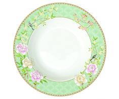 R2S 1360PALA Assiette Creuse 22,5 cm, Bone China, Vert, 23 x 23 x 4 cm