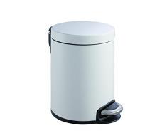 EKO 8713631712397 Serene Poubelle à Pédale Métal Blanc 26,5 x 20,3 x 29 cm