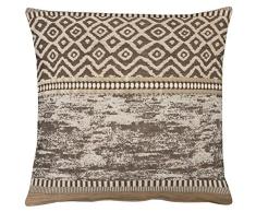 Apelt, superbe housse de coussin (KITAMI-89) Ã©lÃ©gante et moderne, magnifiques motifs en jacquard graphique, couleur chaude et chatoyante, brun, lavable, vÃ©ritable objet de vie ! Taille 50x50 cm