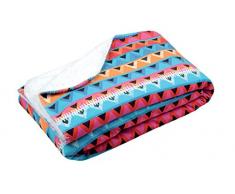 LOVELY CASA Prado Plaid 130X150 CM, Polyester, Multicolore