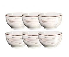 Domestic by Mäser Série Bel Rythme, Bol 14 cm dans la â Lot de 6, Couleur Beige