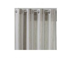 HomeMaison Voilage avec Jeu de Rayures, Polyester, Lin, 240x140 cm