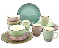 Creatable, 20339, sÃ©rie Bella Casa, set vaisselle, service combinÃ© 16 piÃ¨ces Ensemble, multicolores