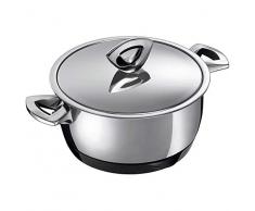 KUHN RIKON 30452 Cocotte à Servir Durotherm Chrom 3L/22cm, Acier Inoxydable, Argenté, 22 cm