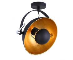 Plafonnier cinÃ©ma en MÃ©tal orientable, Noir, 40W