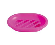 MSV Porte Savon polypropylène, Rose 219C, 13x10x3 cm