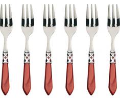 Bugatti ALC3M-N4217 Aladdin MÃ©nagÃ¨re de 6 PiÃ¨ces Fourchette Ã GÃ¢teau Acier/ABS Bordeaux 21 x 18 x 3 cm