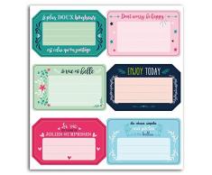 Toga STY029 6 Stickers Messages Positifs, Papier, Multicolore, 6,5 x 4 x 0,1 cm