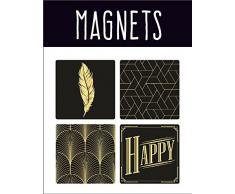 Emotion 104914 Magnet Strong/4 Precious GRA, Plastique, Noir et Or, 3 x 3 x 0,4 cm
