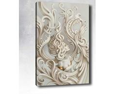 Bonamaison Peinture sur toile, multicolore, 50 x 70 cm - Conçu et fabriqué en Turquie