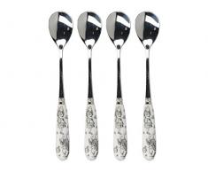 Creative Tops V & A Alice au Pays des Merveilles CuillÃ¨res Ã CafÃ© en Porcelaine dÃ©corÃ© avec poignÃ©es, Acier Inoxydable, Blanc, 15Â x 1.5Â x 1.5Â cm