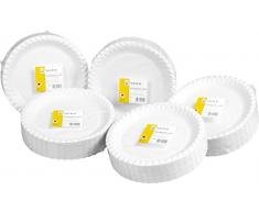HEKU 30409-1: 500 Assiettes en carton rondes Blanc Ã 23 cm 100% fibres fraÃ®ches sans revÃªtement