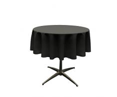 La Nappe Ronde en Lin Polyester en Popeline, Polyester, Noir, 58