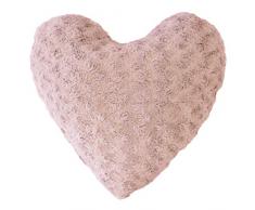 douceur dintérieur coussin coeur 40x40cm imitation fourrure himalaya rose
