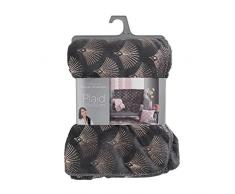 douceur dintÃ©rieur plaid 125x150cm metallise goldy anthracite/or rose