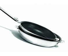 KITCHEN FUN 12901844 POELE A Frire, Acier Inoxydable, INOX, 24 cm